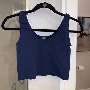 Blue crop top tank top